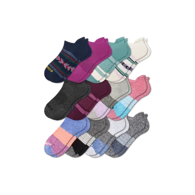 Bombas Ankle Sock 12-pack In Fair Isle Tri-block Mix