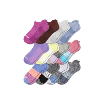 Bombas Ankle Sock 12-pack In Fjord Tri-block Mix