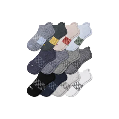 Bombas Ankle Sock 12-pack In Navy Taupe Marls Mix