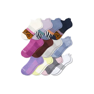 Bombas Ankle Sock 12-pack In Purple Smoke Fjord Mix