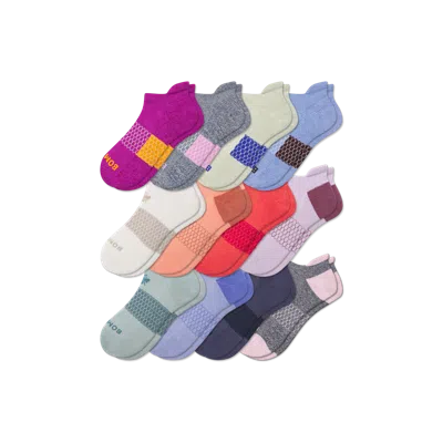 Bombas Ankle Sock 12-pack In Sage Pink Solids Mix