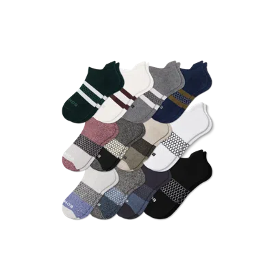 Bombas Ankle Sock 12-pack In Forest Tri-blocks Mix