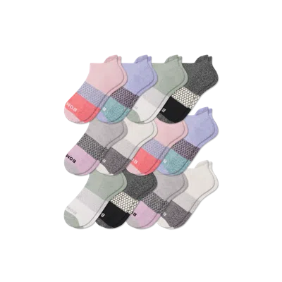 Bombas Ankle Sock 12-pack In Rose White Mix