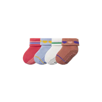 BOMBAS BABY HEARTS GRIPPER SOCK 4-PACK (6-12 MONTHS)