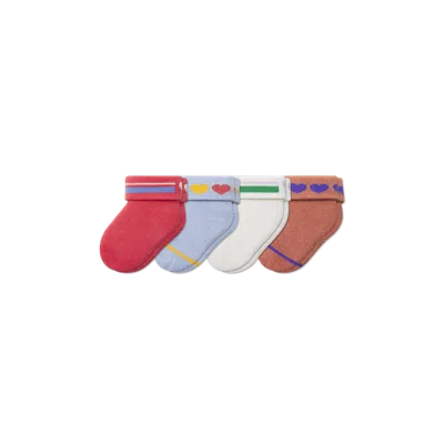 Bombas Baby Hearts Sock 4-pack (0-6 Months) In Red