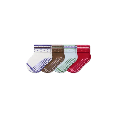 Bombas Baby Holiday Gripper Calf Sock 4-pack (6-12 Months) In Multi