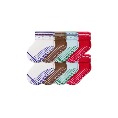 Bombas Baby Holiday Gripper Calf Sock 8-pack In Multi