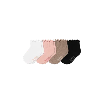 Bombas Baby Ruffle Rib Calf Sock 4-pack (6-12 Months) In Multi