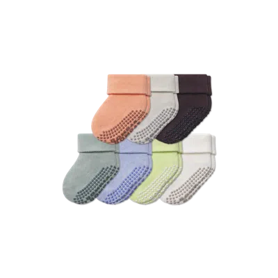 Bombas Baby Week Of Gripper Calf Sock 7-pack In Multi