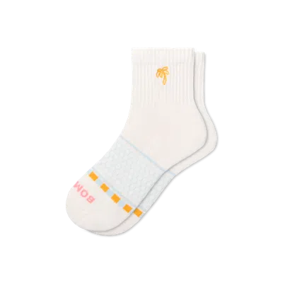 Bombas Beach Day Embroidered Quarter Socks In Multi