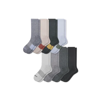 Bombas Calf Sock 8-pack In Blue Rust Marls Mix