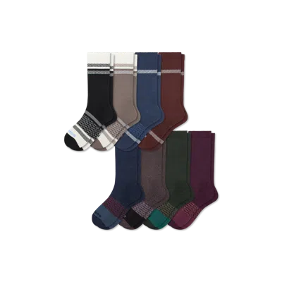 Bombas Calf Sock 8-pack In Olive Holiday Mix