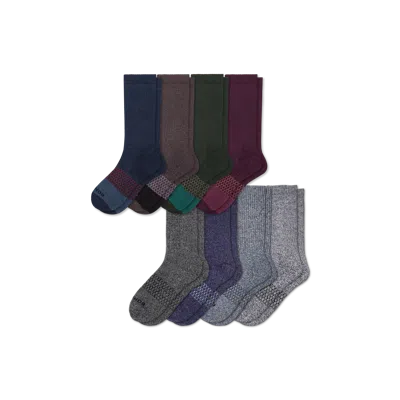 Bombas Calf Sock 8-pack In Olive Marls Mix