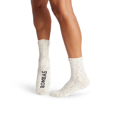 Bombas Chunky Ragg Half Calf Sock 4-pack In Navy Ivory Mix
