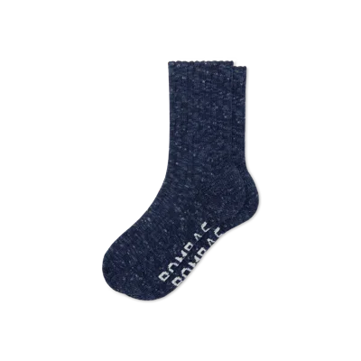 Bombas Chunky Ragg Half Calf Socks In Midnight Navy