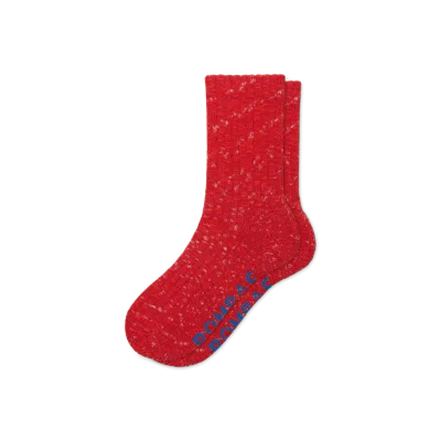 Bombas Chunky Ragg Half Calf Socks In Voltage Red