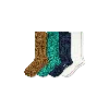 Bombas Classic Rib Calf Sock 4-pack In Navy Green Mix