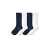 Bombas Classic Rib Calf Sock 4-pack In Soft White Navy Mix