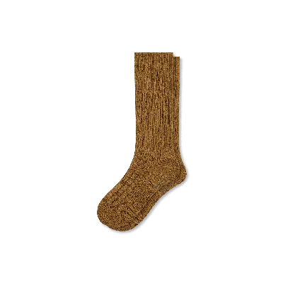Bombas Classic Rib Calf Socks In Brownstone