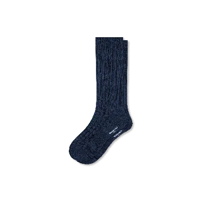 Bombas Classic Rib Calf Socks In Midnight Navy