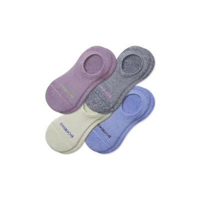 Bombas Cushioned No Show Sock 4-pack In Guava Blue Mix