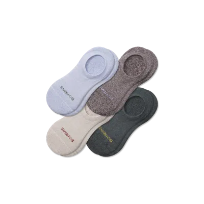 Bombas Cushioned No Show Sock 4-pack In Natural Blue Mix