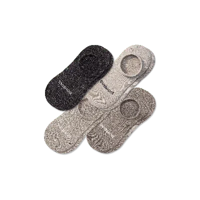 Bombas Cushioned No Show Sock 4-pack In Neutral Heather