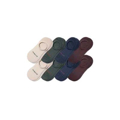 Bombas Cushioned No Show Sock 8-pack In Blue Sand Mix