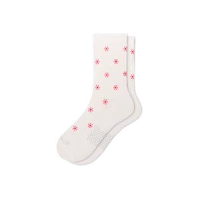 Bombas Daisies Modern Rib Half Calf Socks In Pink