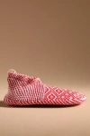 Bombas Diamond Fairisle Gripper Slippers In Red Sky Fair Isle