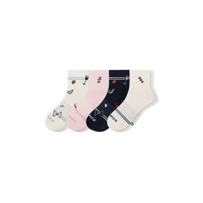 Bombas Dinner Party Quarter Sock 4-pack In Dinner Party Mix