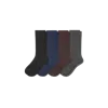 Bombas Dress Calf Sock 4-pack In Navy Brown Mix