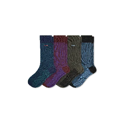 Bombas Dress Calf Sock 4-pack In Navy Cocoa Mix