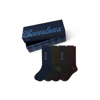 Bombas Dress Calf Sock 4-pack Gift Box In Multi