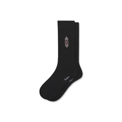 Bombas Dress Calf Sock In Black Argyle