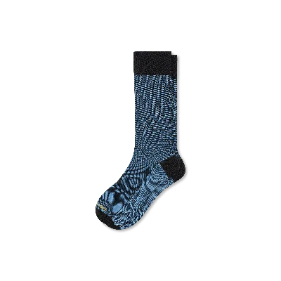 Bombas Dress Calf Sock In Blue Birds Eye