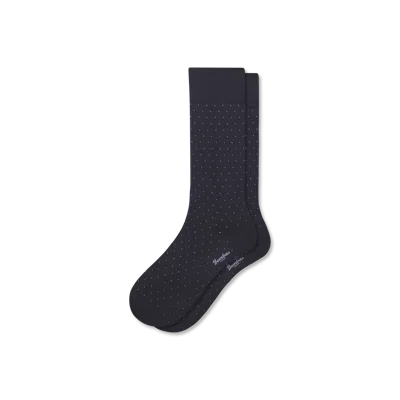 Bombas Dress Calf Sock In Navy Dot