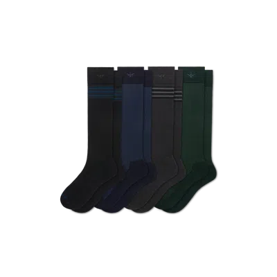 Bombas Dress Over The Calf Sock 4-pack In Navy Heather Mix