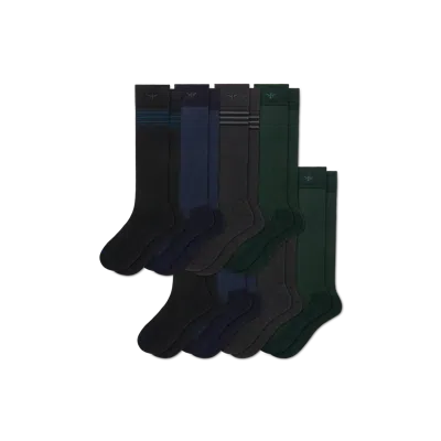 Bombas Dress Over The Calf Sock 8-pack In Navy Heather Mix