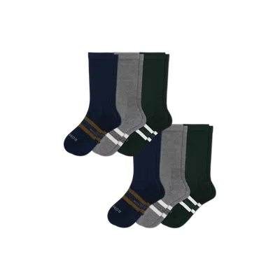 Bombas Everyday Compression Calf Sock 6-pack (15-20mmhg) In Navy Forest Mix