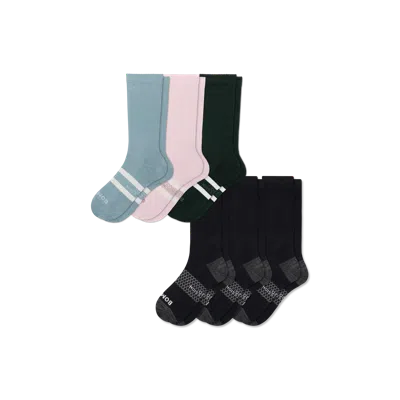 Bombas Everyday Compression Calf Sock 6-pack (15-20mmhg) In Rose Black Mix