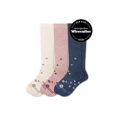 Bombas Everyday Compression Knee High Sock 3-pack (15-20mmhg) In Floral Mix