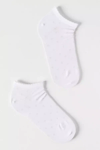 Bombas Eyelet Ankle Socks In White