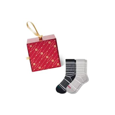 Bombas Fair Isle Half Calf Sock 2-pack Gift Box In Multi