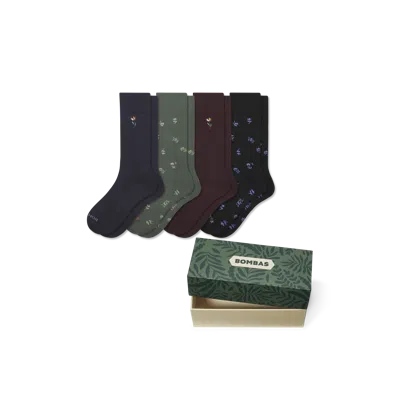 Bombas Father's Day Dress Calf Sock 4-pack Gift Box