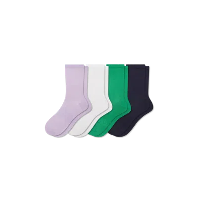 Bombas Featherweight Rib Half Calf Sock 4-pack In Pastel Mix