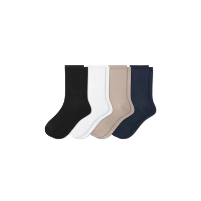 Bombas Featherweight Rib Half Calf Sock 4-pack In Multi