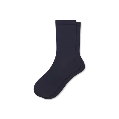 Bombas Featherweight Rib Half Calf Socks In Midnight Navy