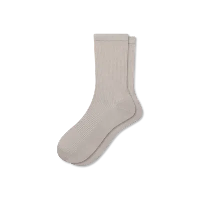 Bombas Featherweight Rib Half Calf Socks In Natural Taupe