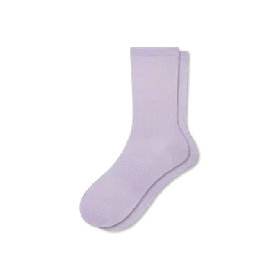 Bombas Featherweight Rib Half Calf Socks In Pastel Lavender
